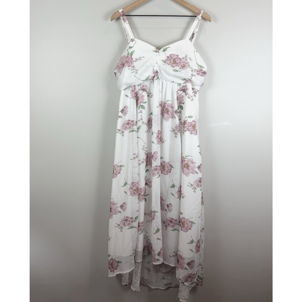 Bloomchic Floral Print Midi Dress Women 14-16 Babydoll Cottage Boho Straps Flowy